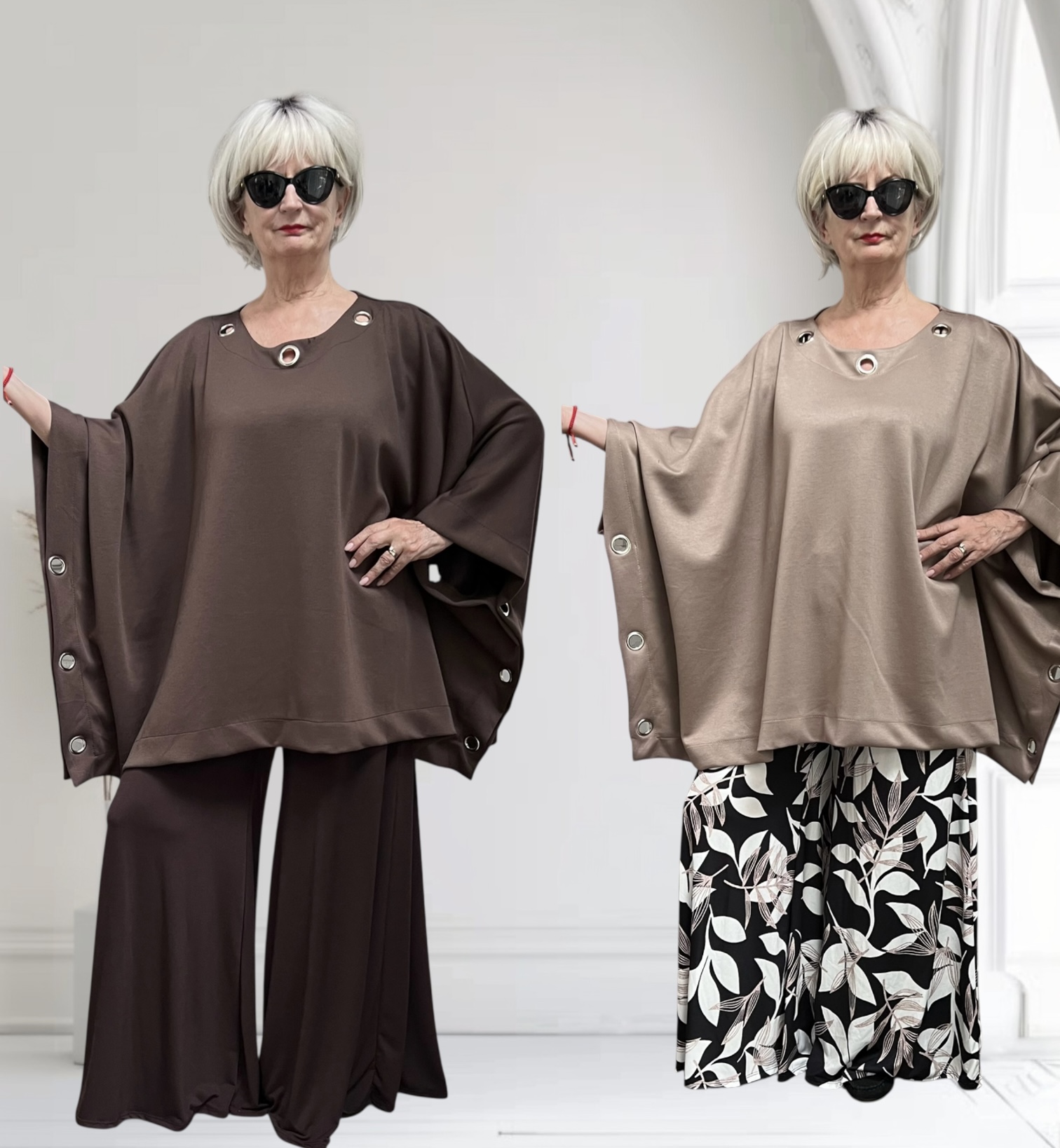 ITALIA MODA  oversized winter katoen tuniek/ poncho stretch /in meerdere kleuren