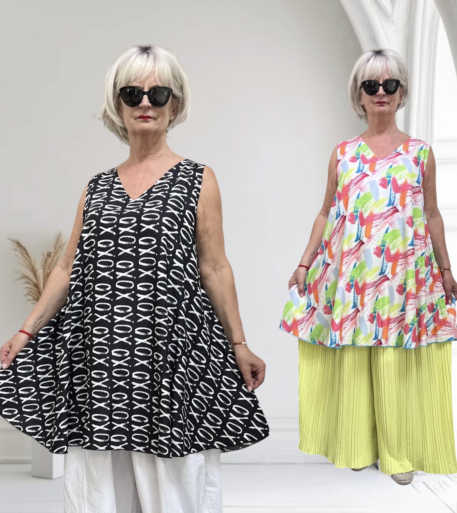 R.A.F.A.Y  viscose  A-lijn tuniek /in meerdere kleuren