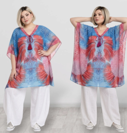 ONE OF A KIND  viscose zomerponcho/tuniek