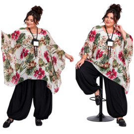 ITALIA MODA oversized chiffon tuniek/ poncho/gevoerd