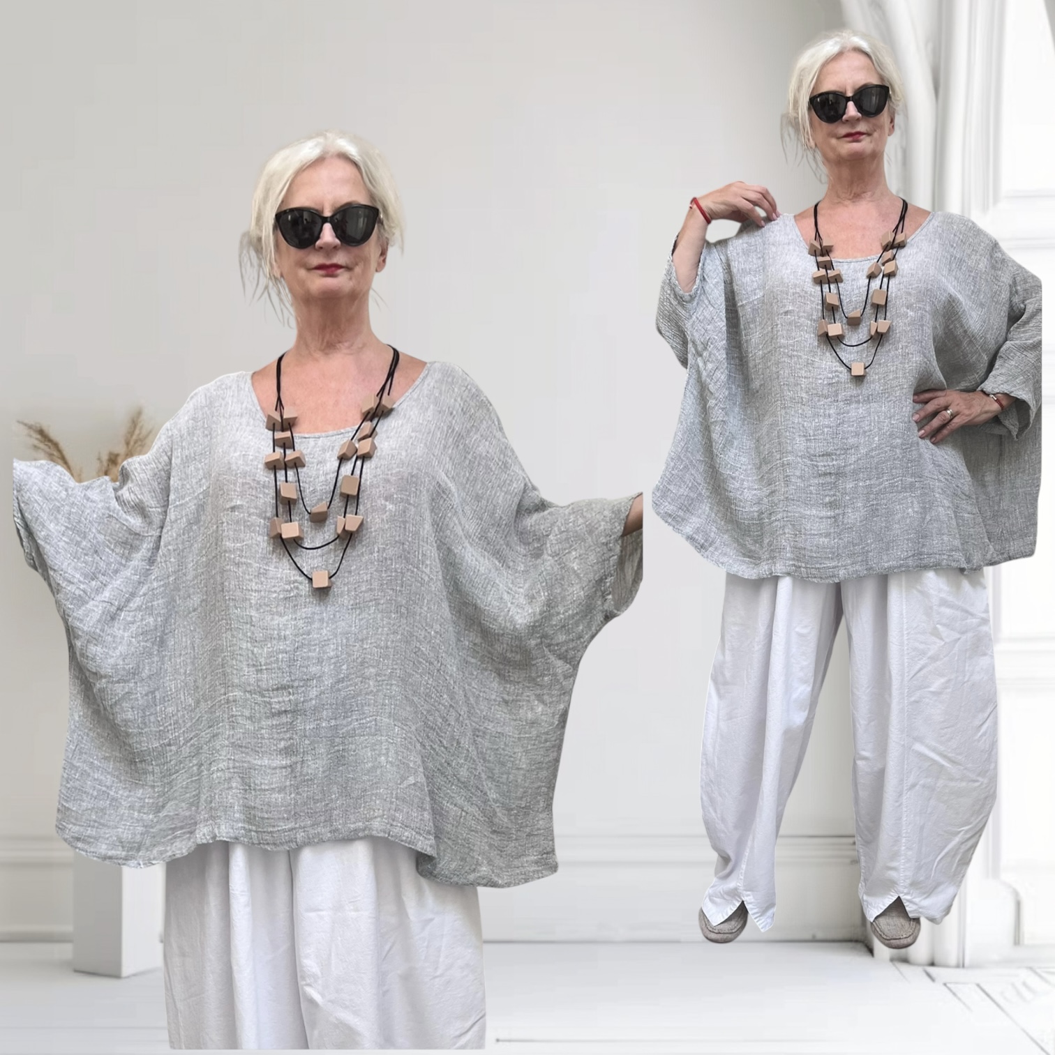 Moonshine oversized linnen top/tuniek apart