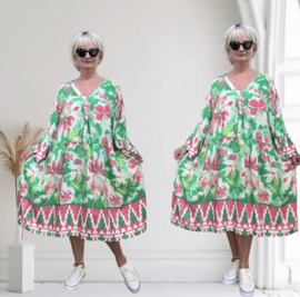 SISSI viscose  ibiza look A-lijn tuniek/jurk