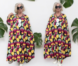 AKH viscose/linnen A-lijn asymmetrische jurk