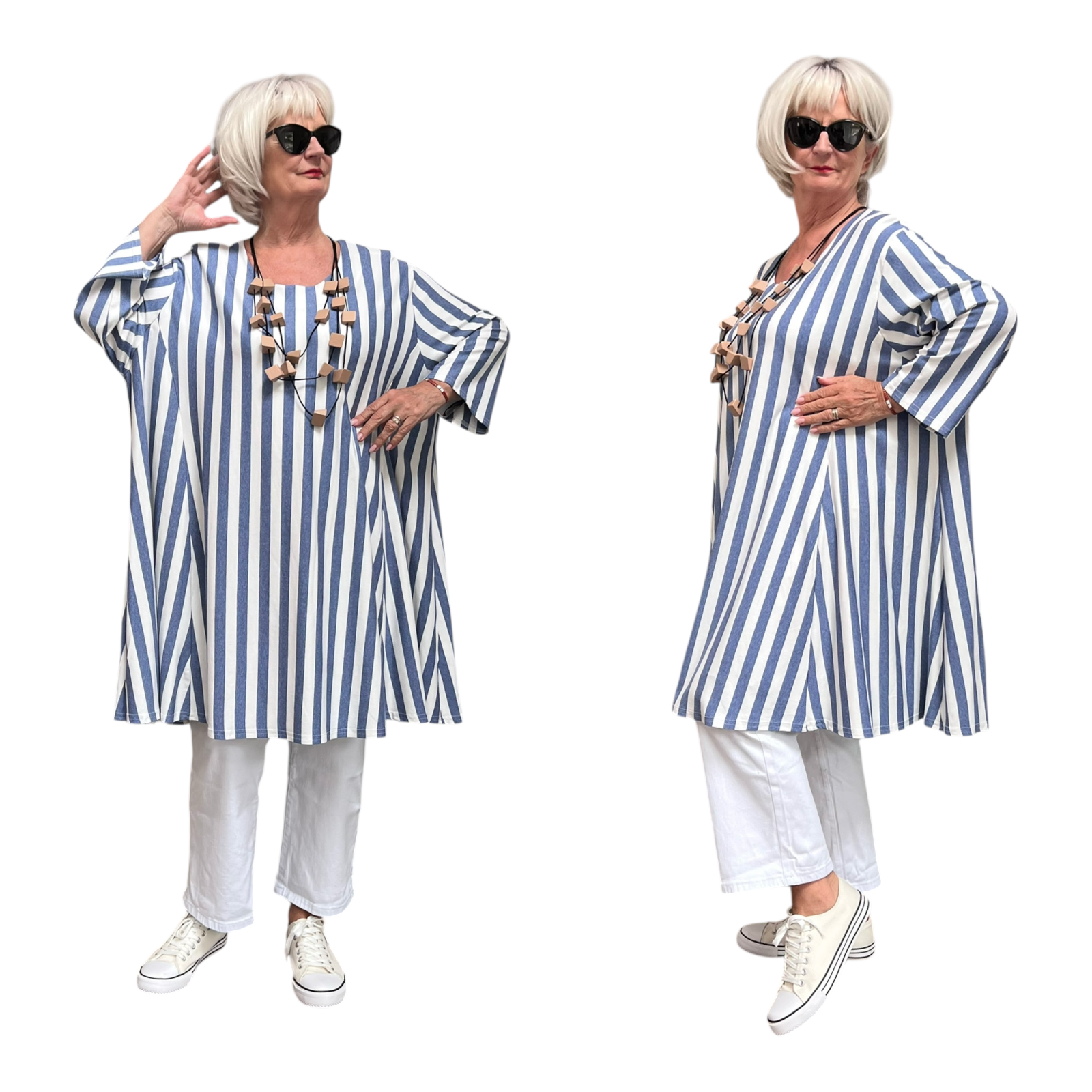 New Jersey oversized viscose A-lijn jurk/tuniek extra wijd/ stretch