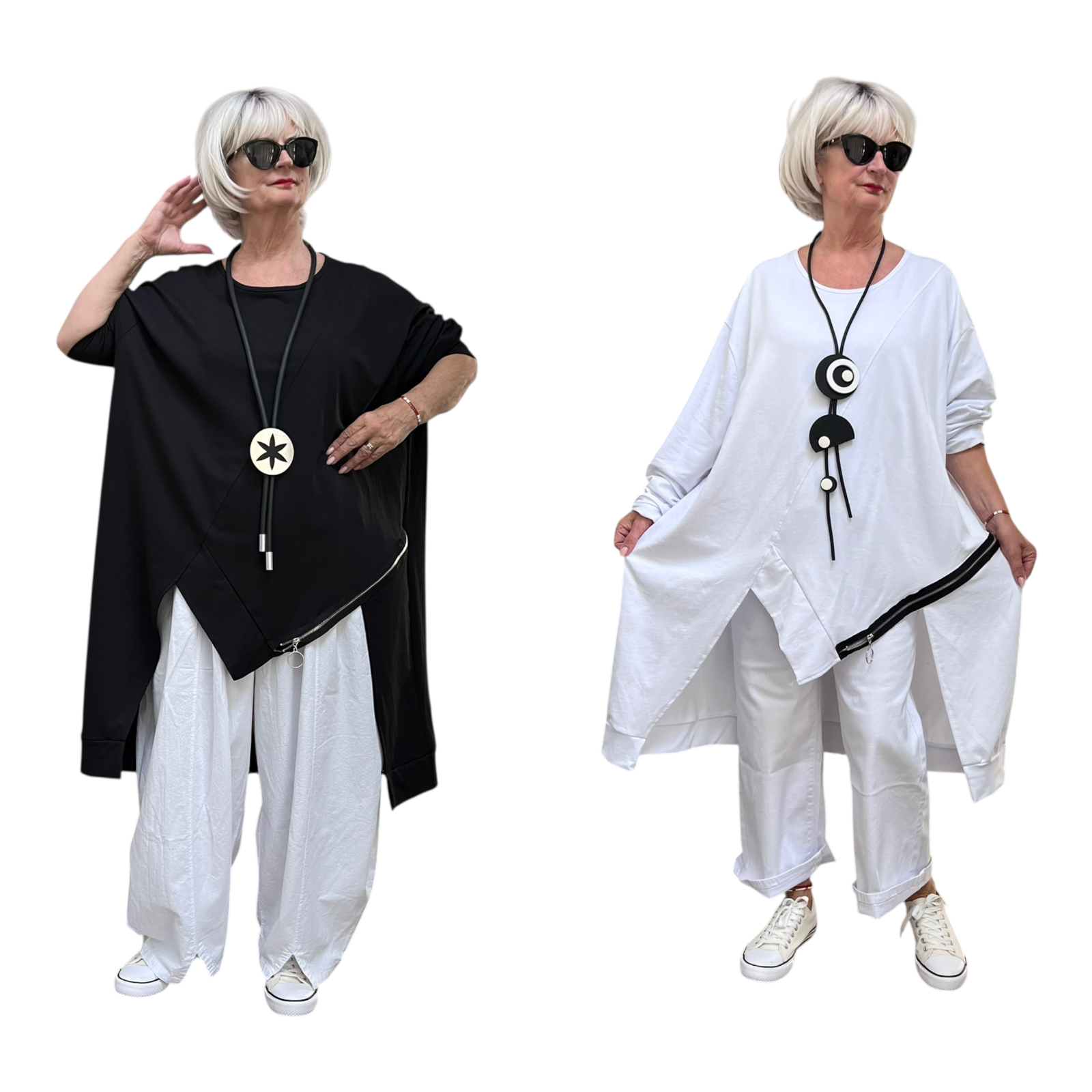 ITALIA MODA oversized katoen A-lijn tuniek stretch/in meerdere kleuren