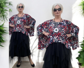 Naveed  oversized viscose jersey top/stretch donkerblauw