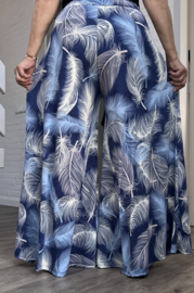 ITALY Mode jersey viscose  wijde broek apart /zeer rekbaar