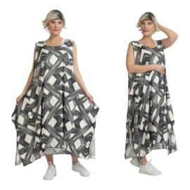 AKH oversized viscose  A-lijn  jurk/tuniek apart/niet doorschijnend