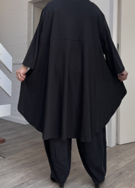 Vincenzo Allocca oversized katoen A-lijn tuniek apart zwart/wit stretch