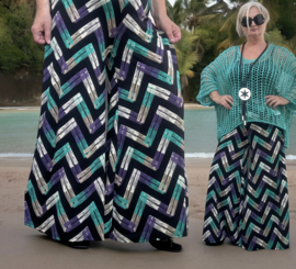 ITALY Mode jersey viscose  wijde broek apart /zeer rekbaar
