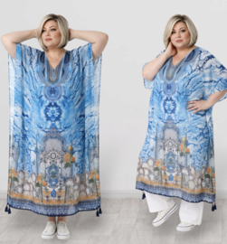 ONE OF A KIND  viscose zomer poncho/tuniek ( extra groot)