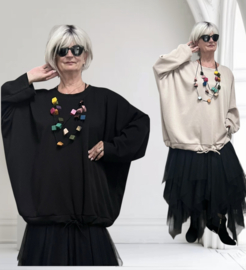 ITALIA  oversized  viscose top apart stretch/in meerdere kleuren