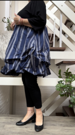 AKH  oversized viscose A-lijn tuniek/jurk met verstelbare plooien stretch