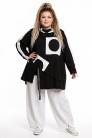Vincenzo Allocca oversized viscose  tuniek  apart/stretch zwart/wit
