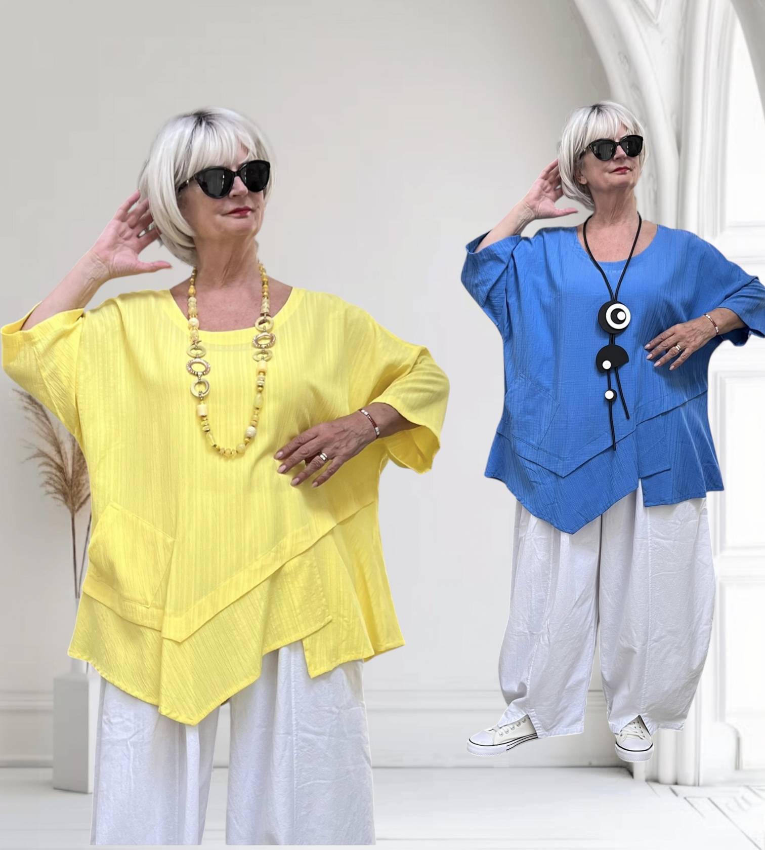 SINNE design.. A- lijn viscose top/tuniek/in meerdere kleuren