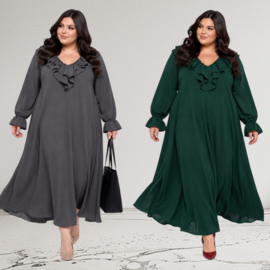 Italia Moda viscose crepe A-lijn jurk stretch /in meerdere kleuren