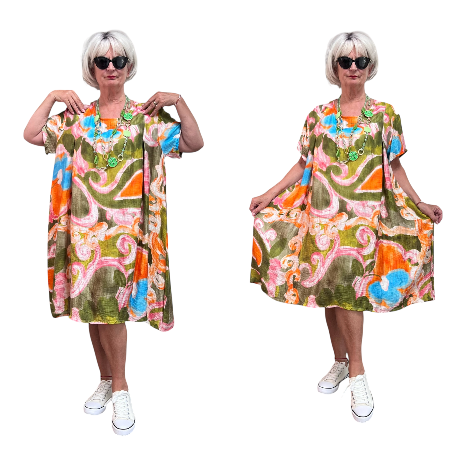 Fannycoo Germany tencel A-lijn jurk met zakken