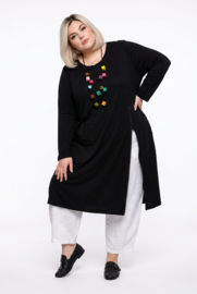 AKH oversized A-lijn jurk/tuniek met rits zwart