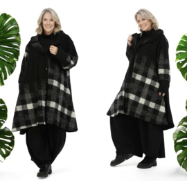 AKH oversized wollen  A-lijn winterjas/mantel  gevoerd
