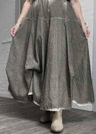 LUUKAA de modieuze kleuring oversized katoen rok met verstelbare plooien/in meerdere kleuren