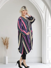 AKH oversized viscose A-lijn blazer/vest/tuniek met  zakken apart