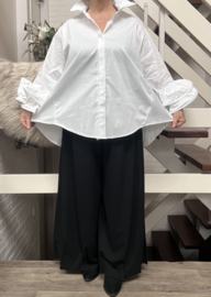 XUNA oversized katoen asymmetrisch A-lijn blouse/hemd/stretch