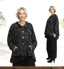 AKH oversized viscose A-lijn korte tussenjas /blazer stretch