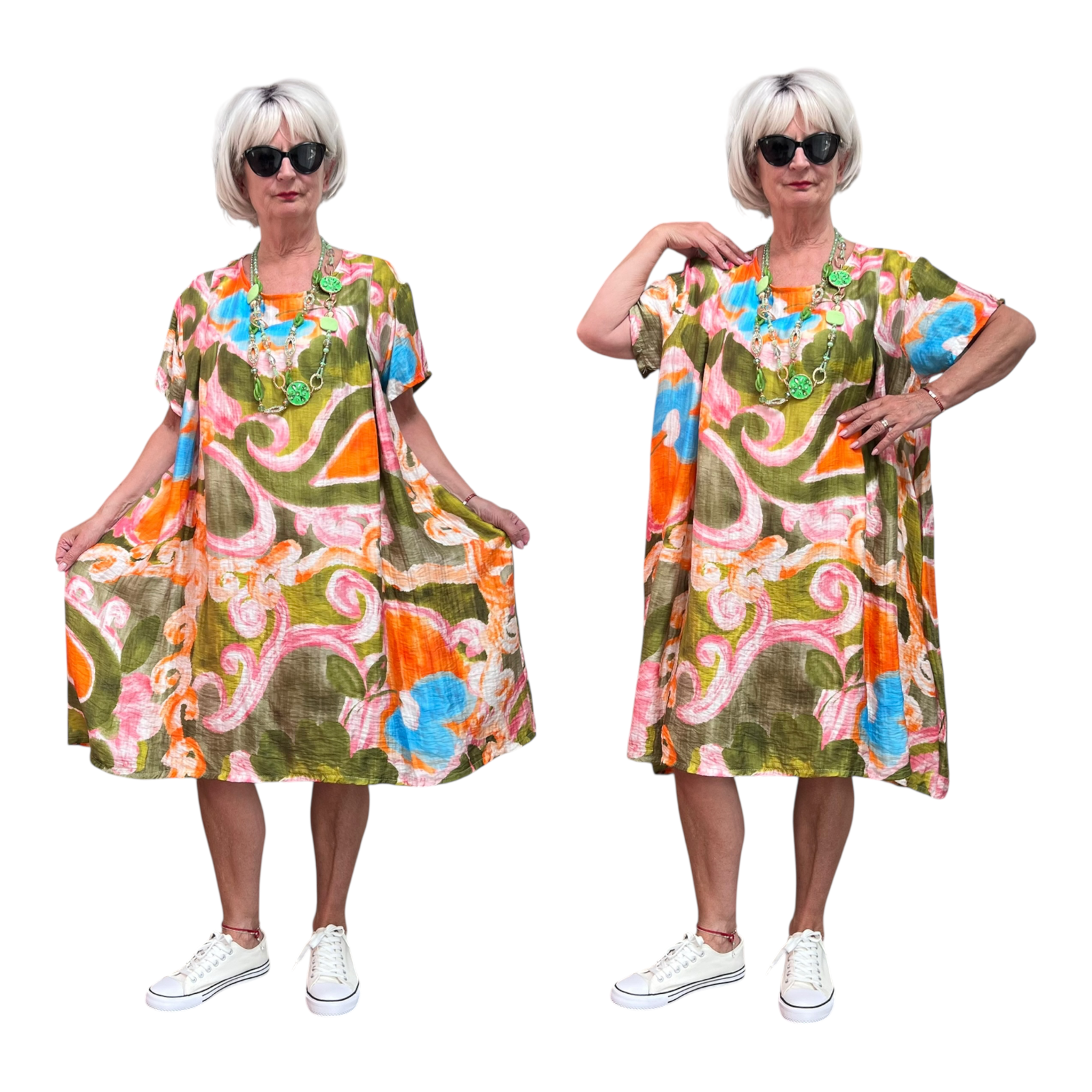 Fannycoo Germany tencel A-lijn jurk met zakken