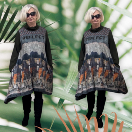 Hookk design jersey katoen A-lijn  jurk  stretch