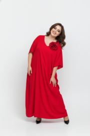 ITALIA viscose poncho met broche/niet doorschijnende