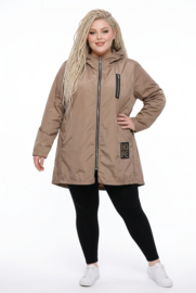ITALIA  oversized  tussenjas  waterbestendig met ritssluiting en capuchon /in meerdere kleuren