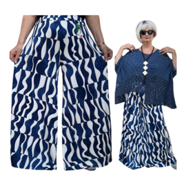 ITALY Mode jersey viscose  wijde broek apart /zeer rekbaar
