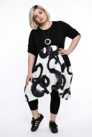 Vincenzo Allocca oversized katoen ballon jurk/tuniek/zwart/wit apart stretch