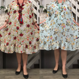 ITALIA oversized chiffon A-lijn  jurk apart/in meerdere kleuren