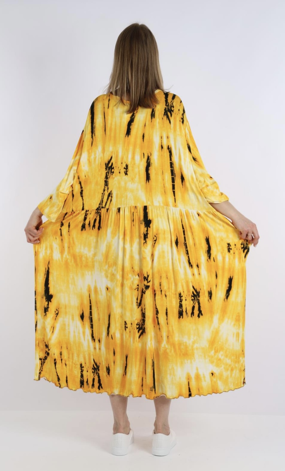 AKH jersey viscose oversized A-lijn jurk stretch