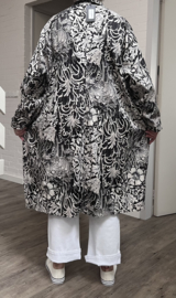 Ophilia katoen zomer jas /gevoerd/zwart/beige