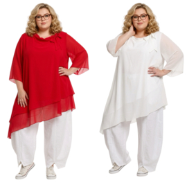 ITALIA MODA oversized viscose mix A-lijn tuniek met strik gevoerd /meerdere kleuren