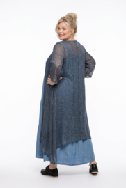 Zedd Plus katoen A-lijn overjurk jeansblauw