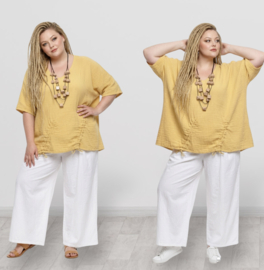 KEKOO design oversized katoen/linnen  mousseline top