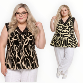 ITALIA oversized top met kant /stretch /in meerdere kleuren