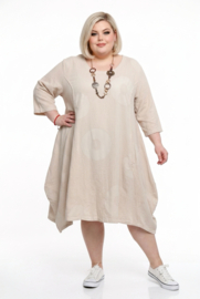 Moonshine katoen A-lijn jurk beige