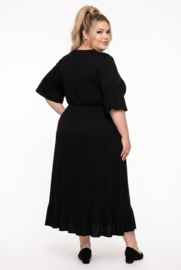 ITALIA MODA viscose tricot A-lijn  jurk zwart/stretch