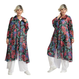 AKH oversized chique chiffon A-lijn  hemd/tuniek met ritssluiting  apart