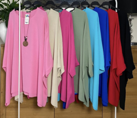 ITALIA MODA viscose tuniek/poncho met ketting /niet doorschijnend/in meerdere kleuren