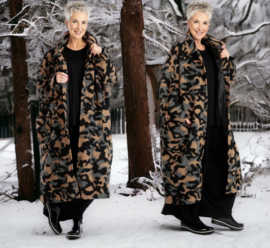 AKH oversized lange wollen winterjas gevoerd