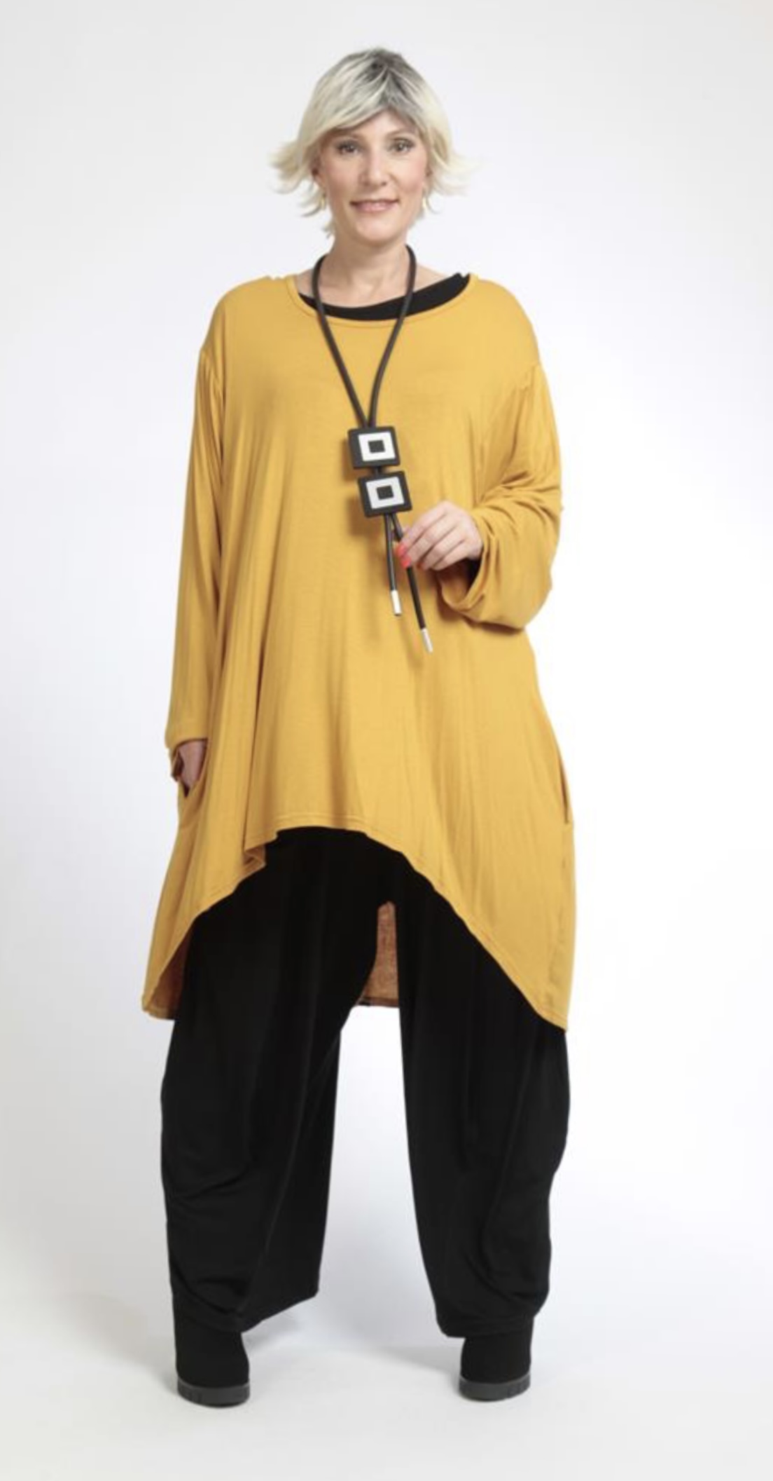 AKH oversized viscose tricot  A-lijn tuniek apart stretch