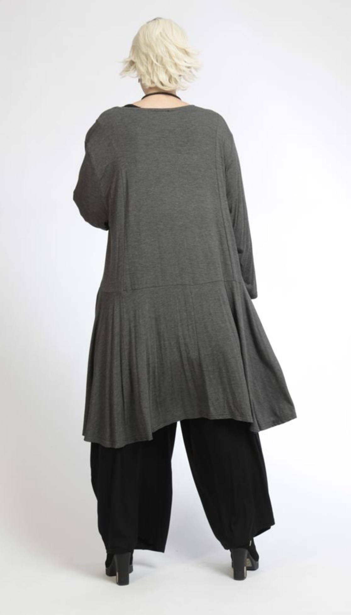 AKH oversized viscose A-lijn blazer met ritssluiting apart stretch
