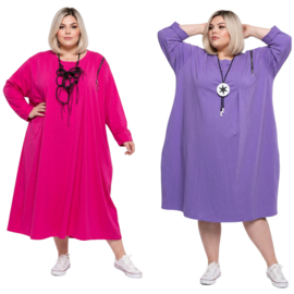 ITALIA MODA  oversized katoen jurk met zakken /stretch/in meerdere kleuren