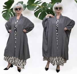 AKH oversized chique A-lijn blazer/vest met zakken apart