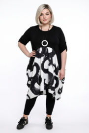 Vincenzo Allocca oversized katoen ballon jurk/tuniek/zwart/wit apart stretch